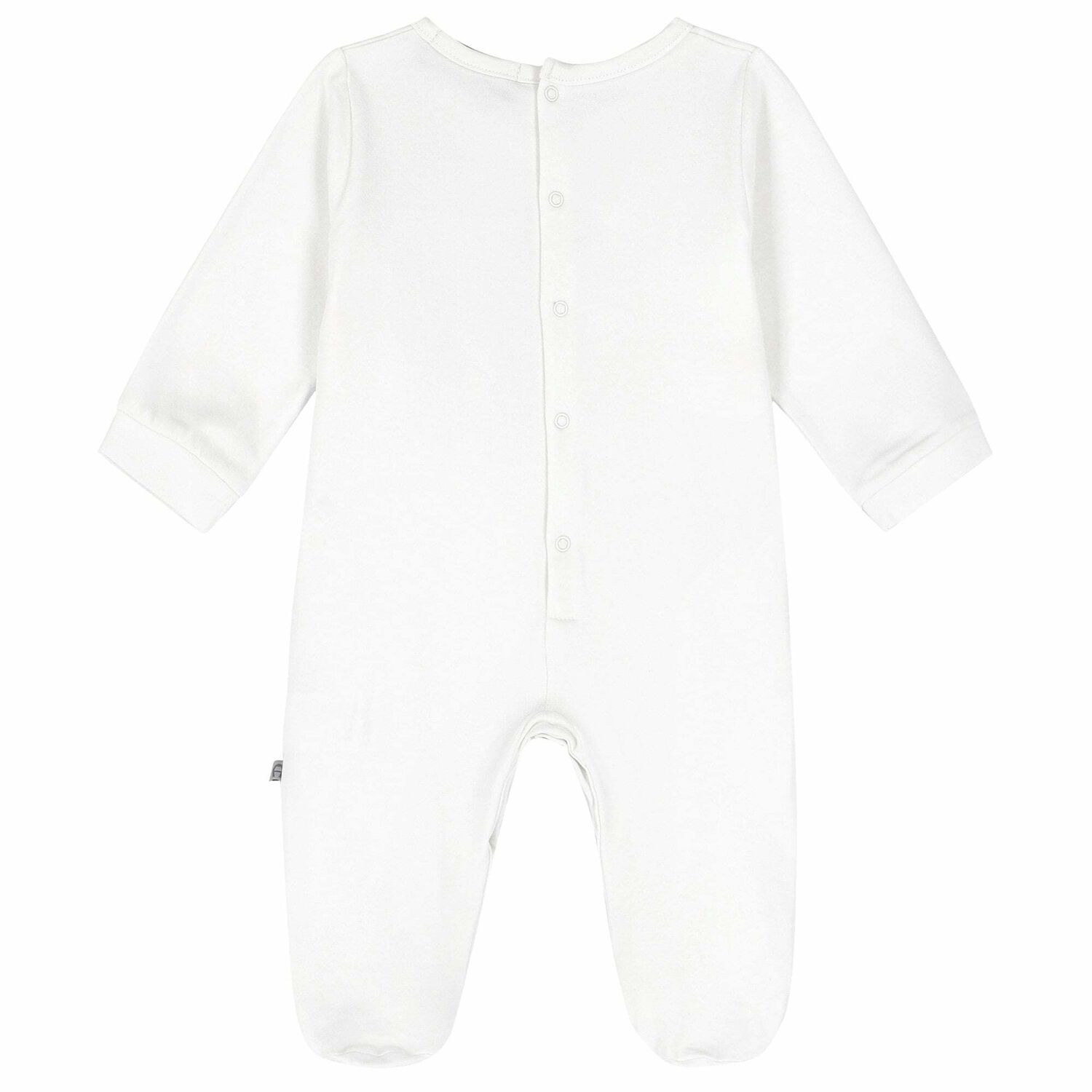 Baby Boys White & Blue Logo Babygrow, 1, hi-res image number null