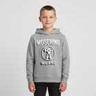 Boys Grey Logo Hooded Top, 1, hi-res