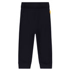 Baby Boys Navy Teddy Joggers, 1, hi-res