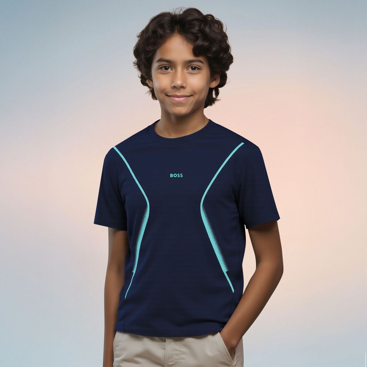 Boys Navy Blue Logo T-Shirt, 1, hi-res image number null