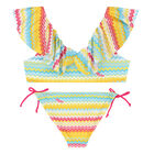 Girls Multi-Coloured Zigzag Bikini, 1, hi-res