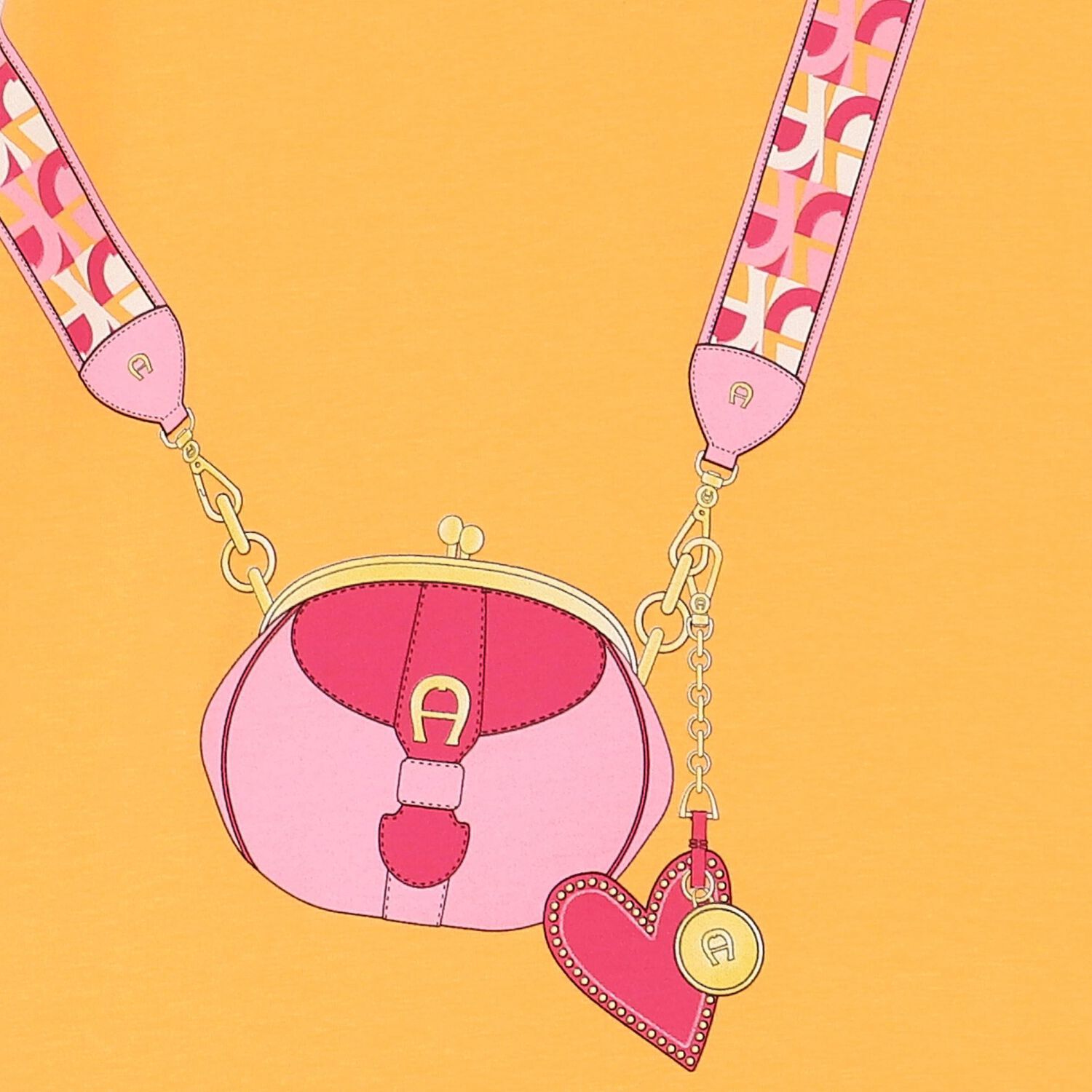 Girls Orange Logo Bag Dress, 1, hi-res