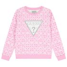 Girls Pink Logo Sweatshirt, 1, hi-res