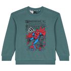 Boys Green & Black Marvel Logo Tracksuit, 1, hi-res