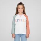 Girls White Logo Long Sleeve Top, 1, hi-res