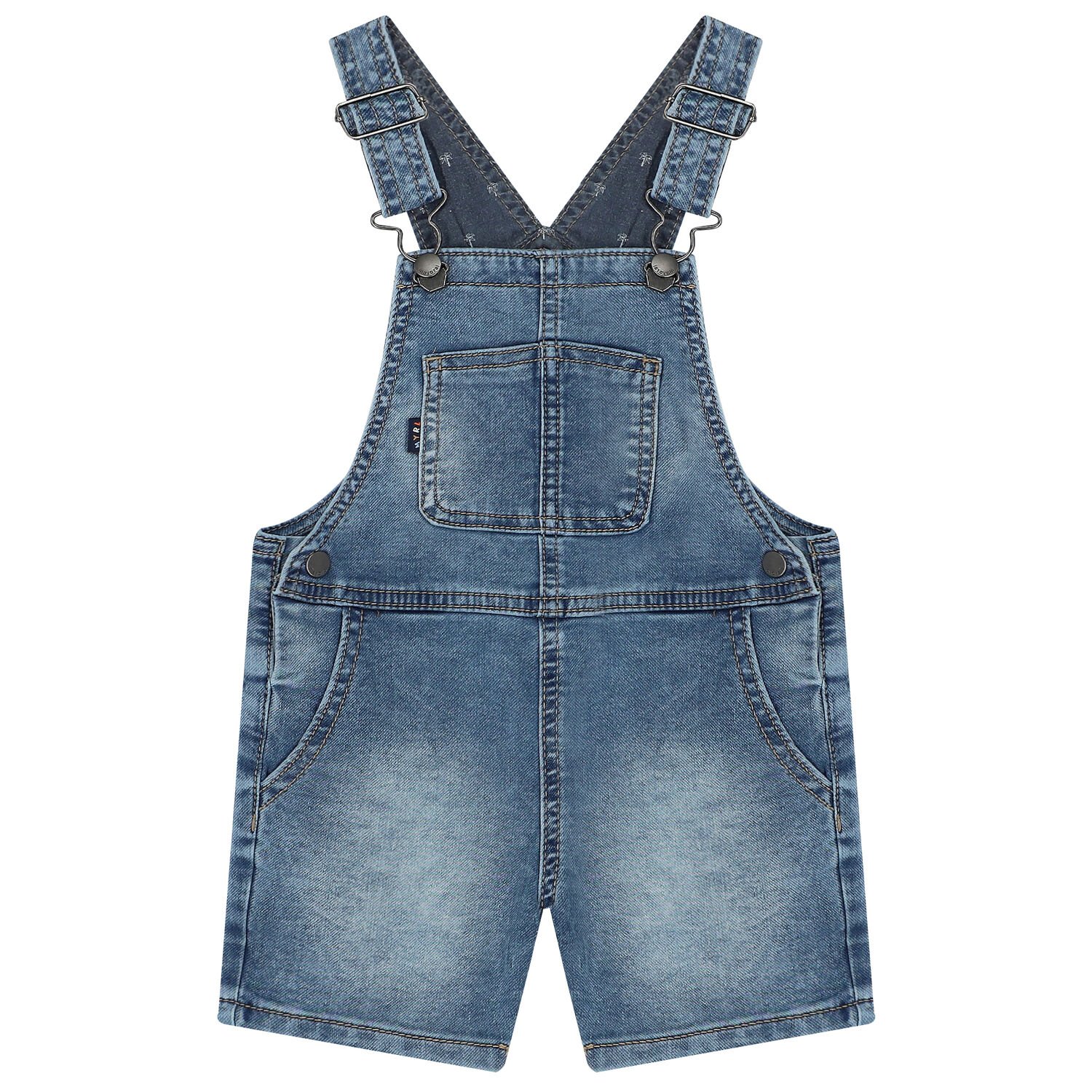 Younger Boys Blue Denim Dungaree, 1, hi-res