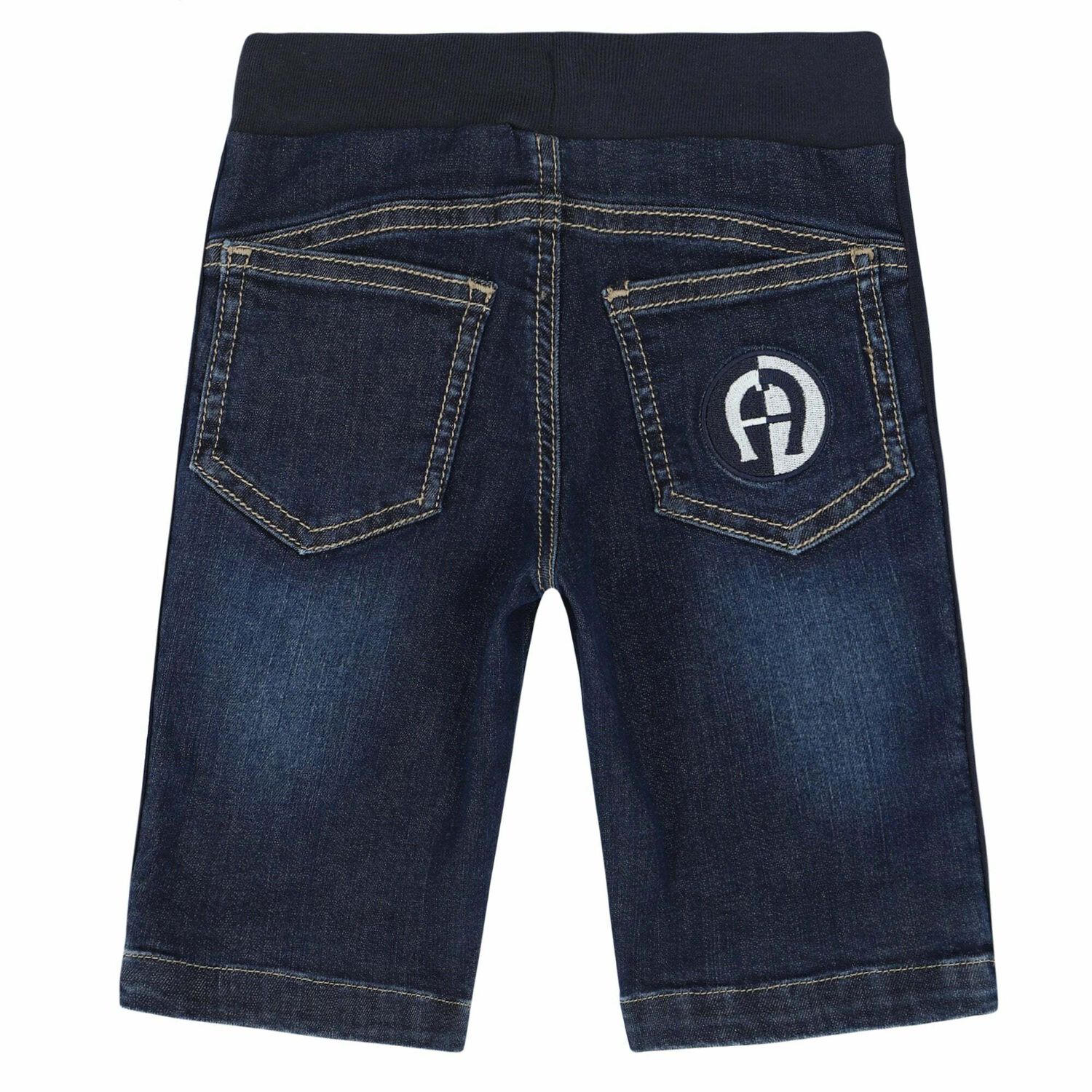 Younger Boys Blue Denim Logo Shorts, 1, hi-res image number null
