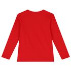 Boys Red Logo Long Sleeve Top, 1, hi-res