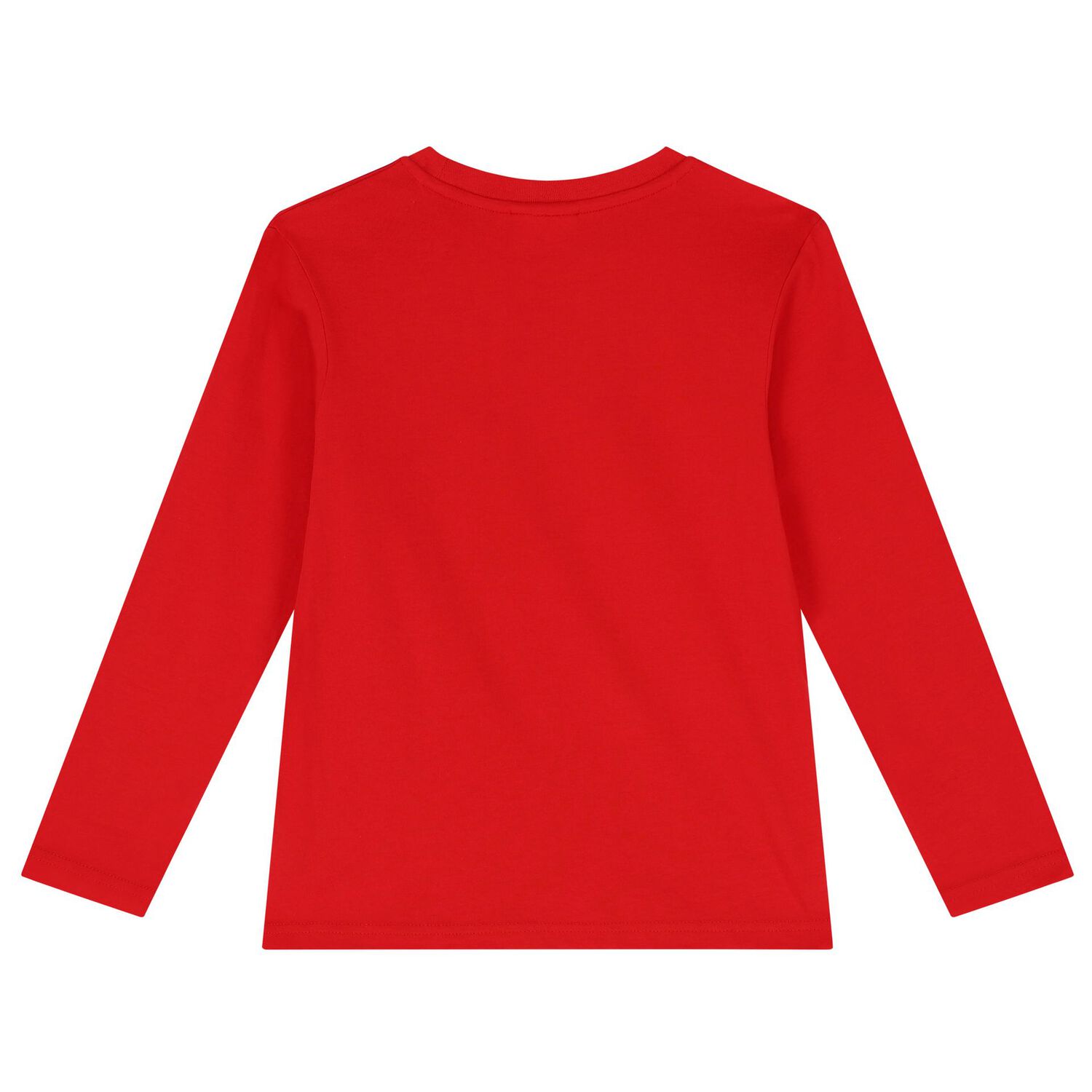 Boys Red Logo Long Sleeve Top, 1, hi-res