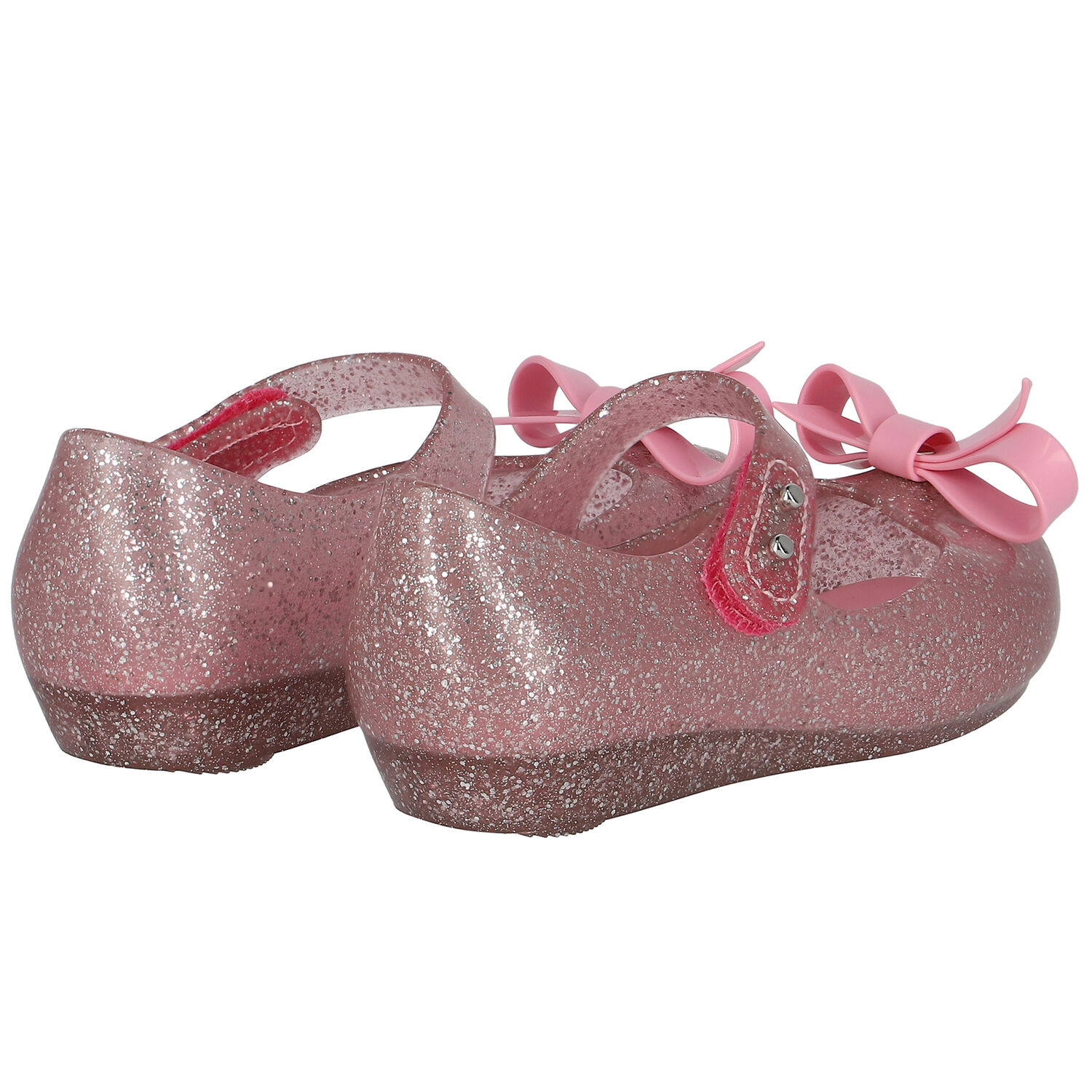 Younger Girls Pink Bow Jelly Shoes, 1, hi-res