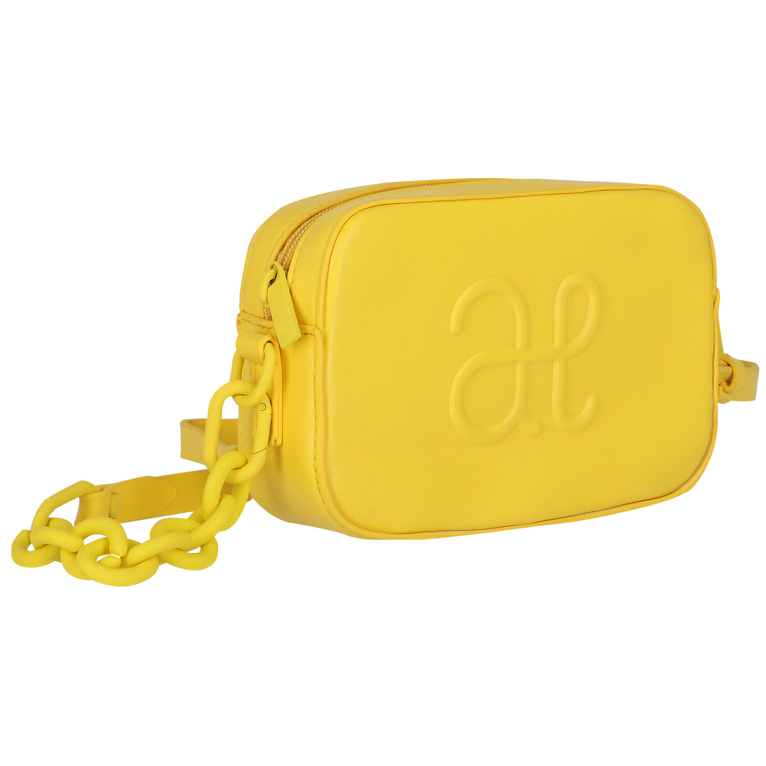 Girls Yellow Logo Leather Bag, 1, hi-res image number null