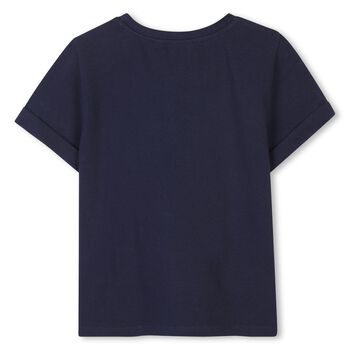 Girls Navy Blue Logo T-Shirt