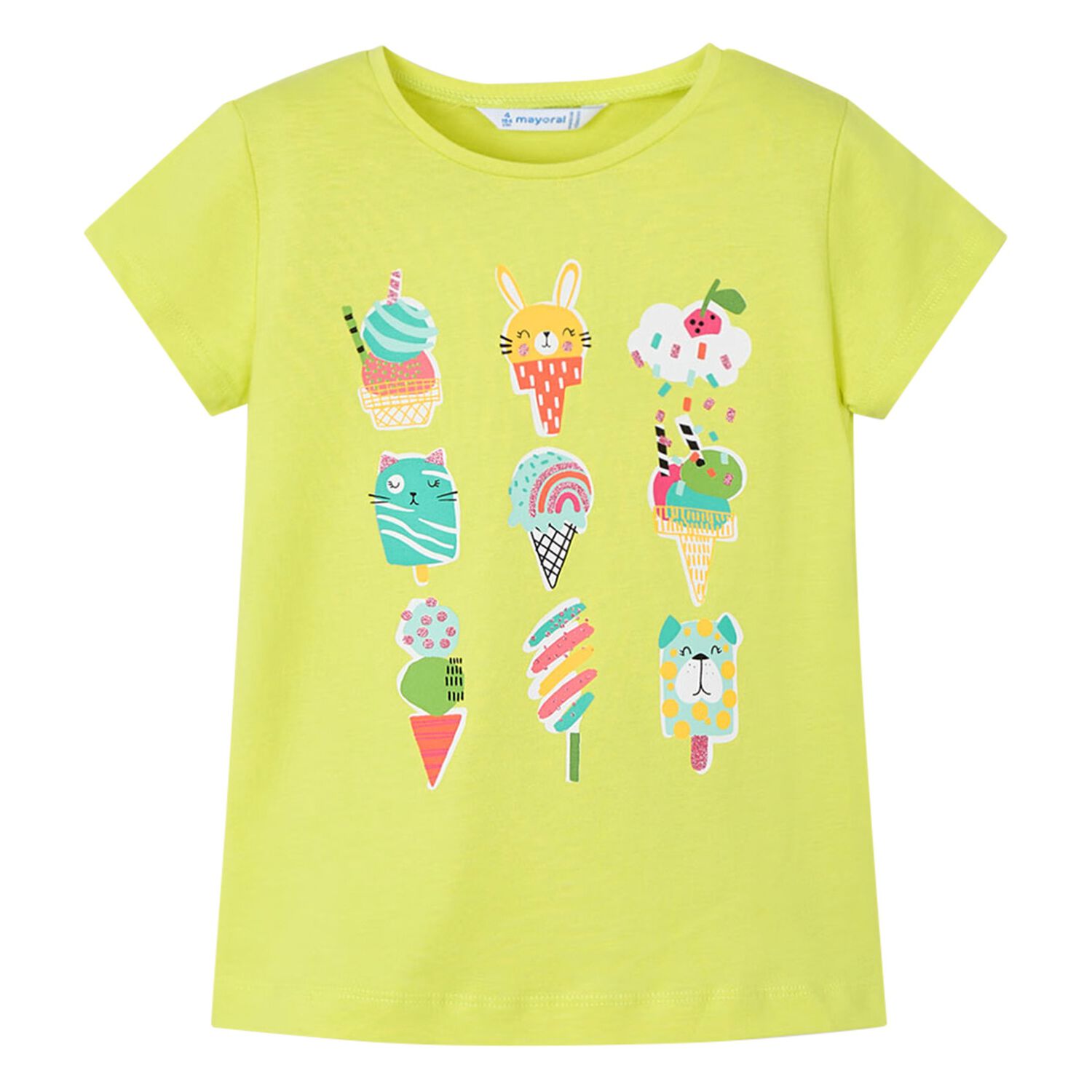 Girl Green Cotton Printed T-Shirt, 1, hi-res image number null
