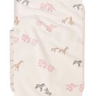Baby Girls Beige & Pink Animals Blanket, 2, hi-res