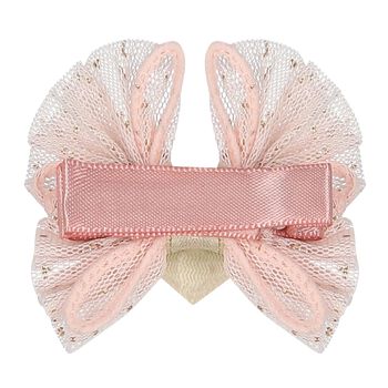 Younger Girls Pink & Gold Heart Hairclip
