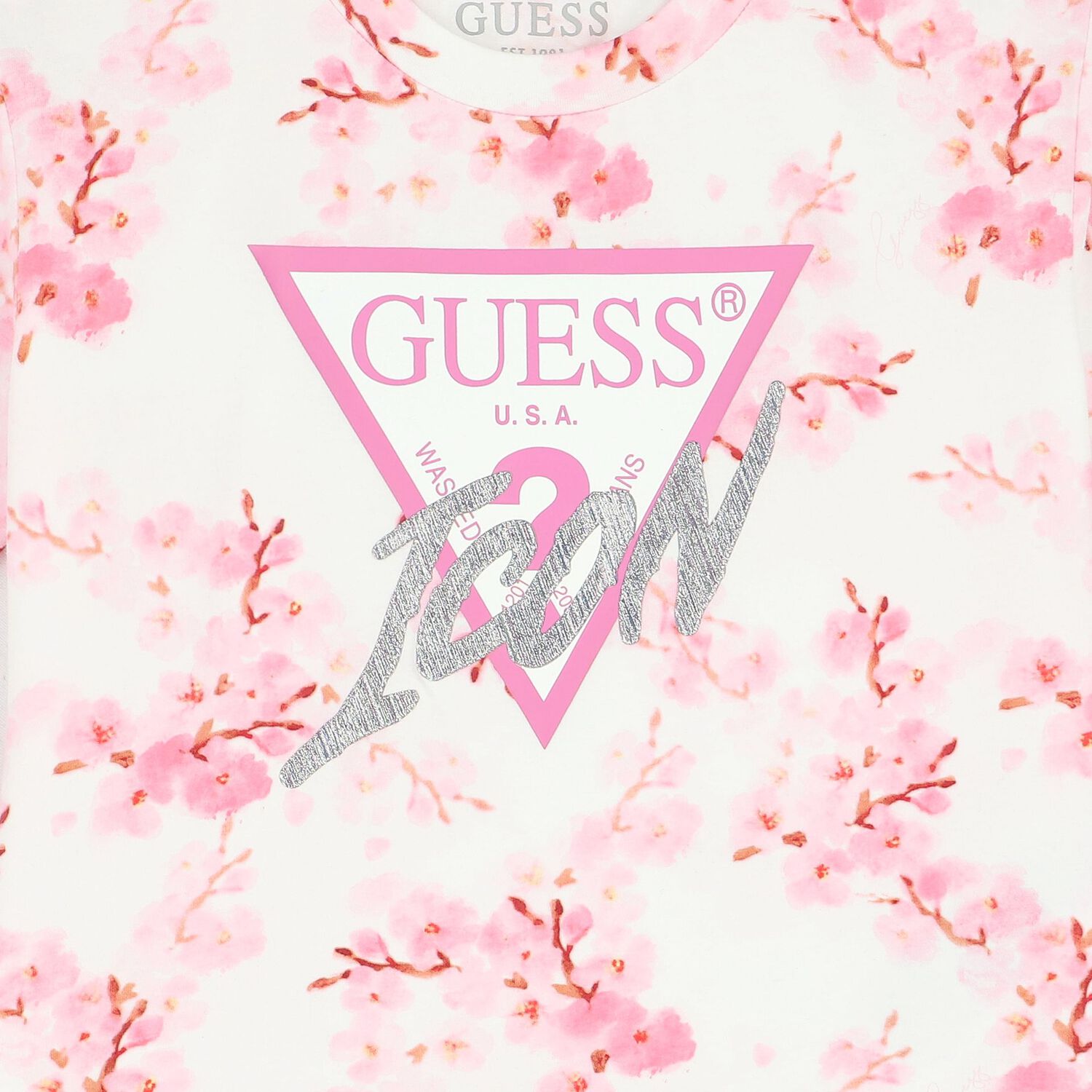 Girls White Logo Floral T-Shirt, 3, hi-res