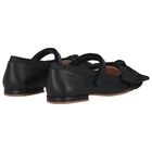 Girls Black Flower Shoes, 1, hi-res
