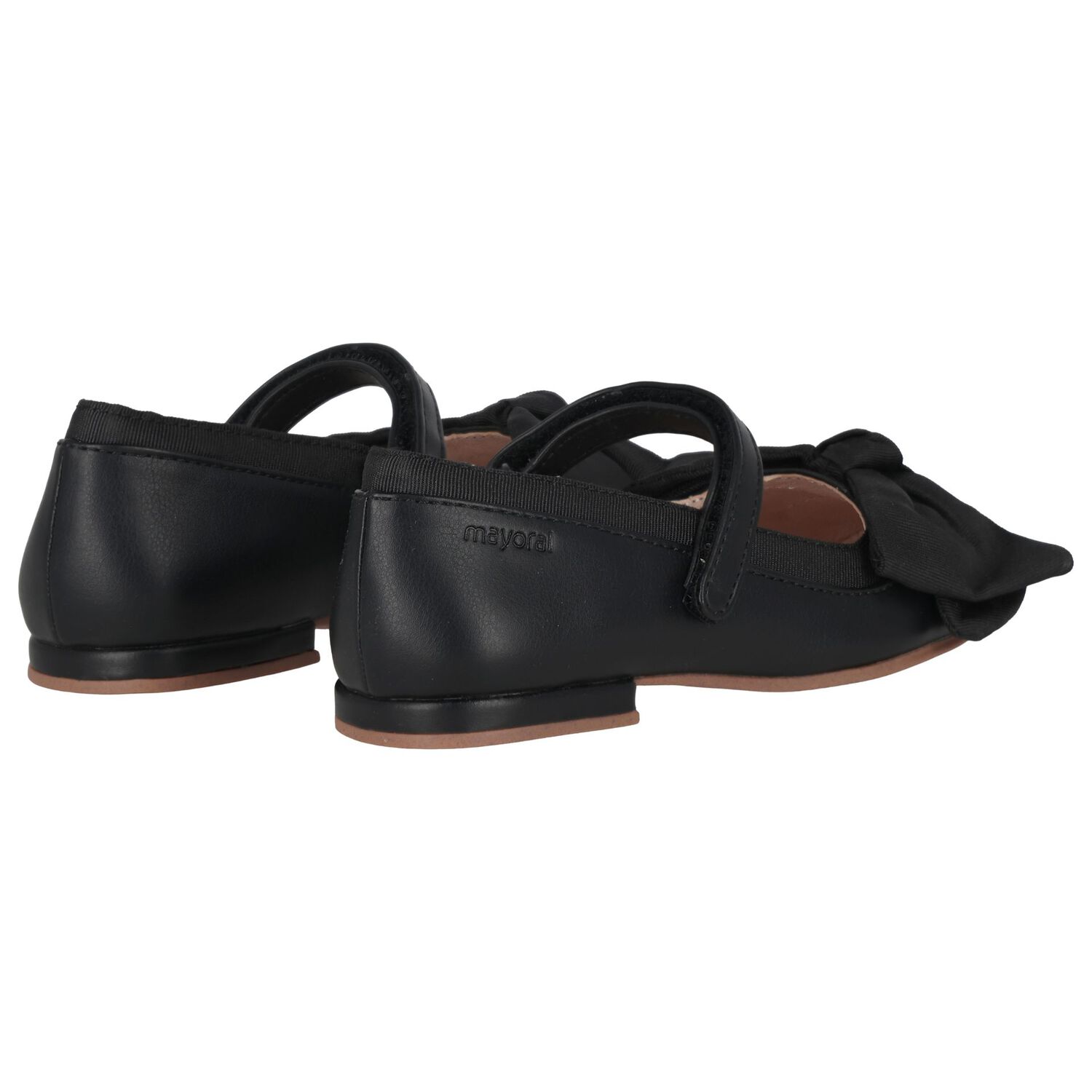 Girls Black Flower Shoes, 1, hi-res