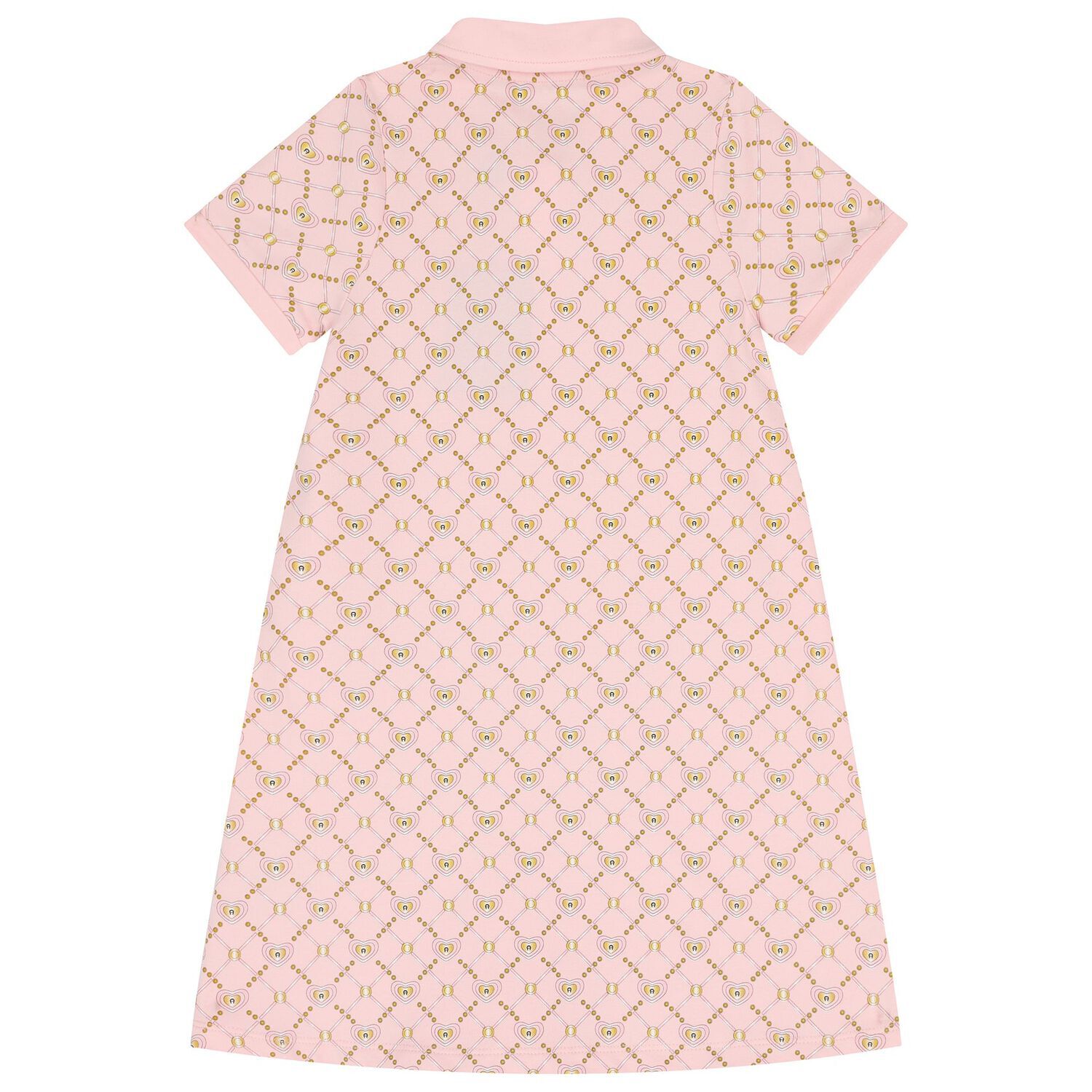 Girls Pink Logo Polo Dress, 2, hi-res
