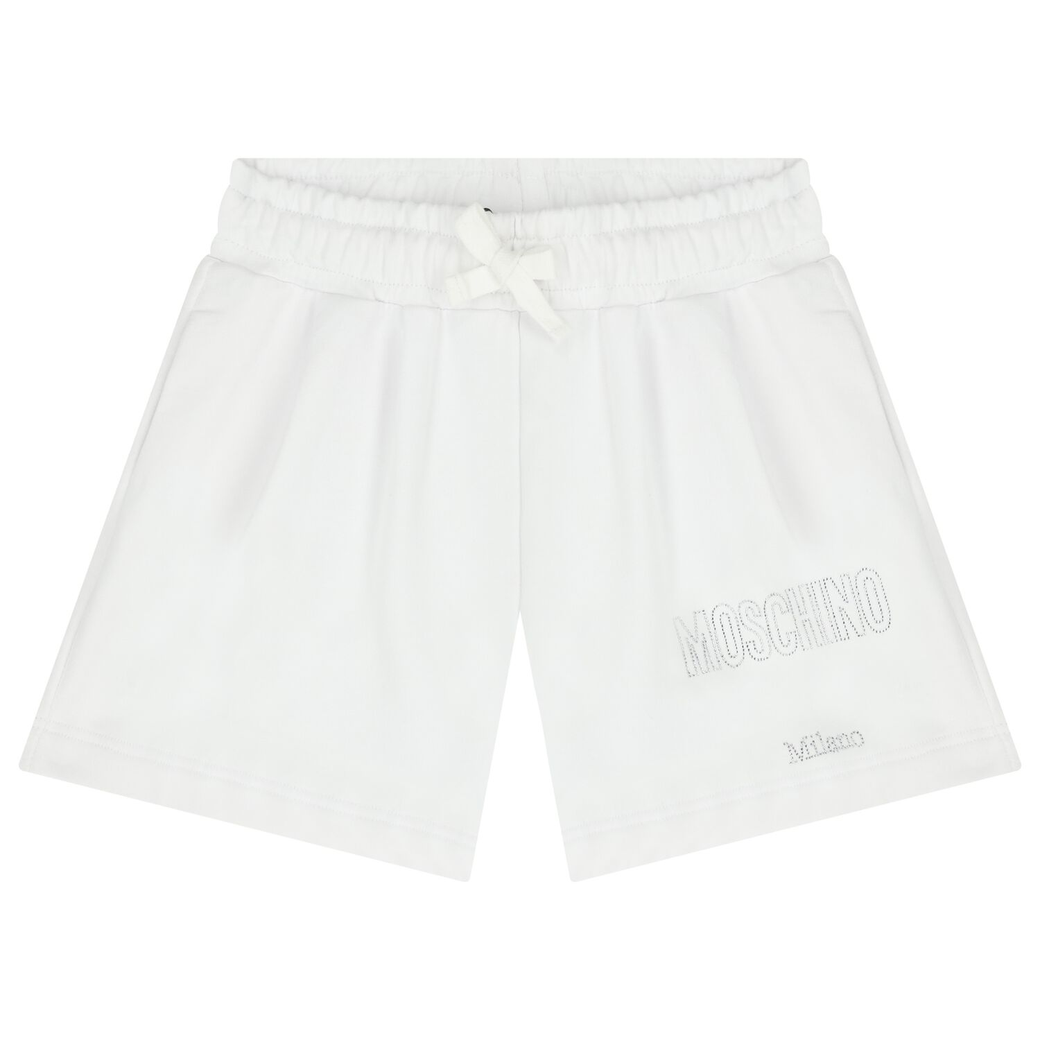 Girls White Logo Shorts, 1, hi-res