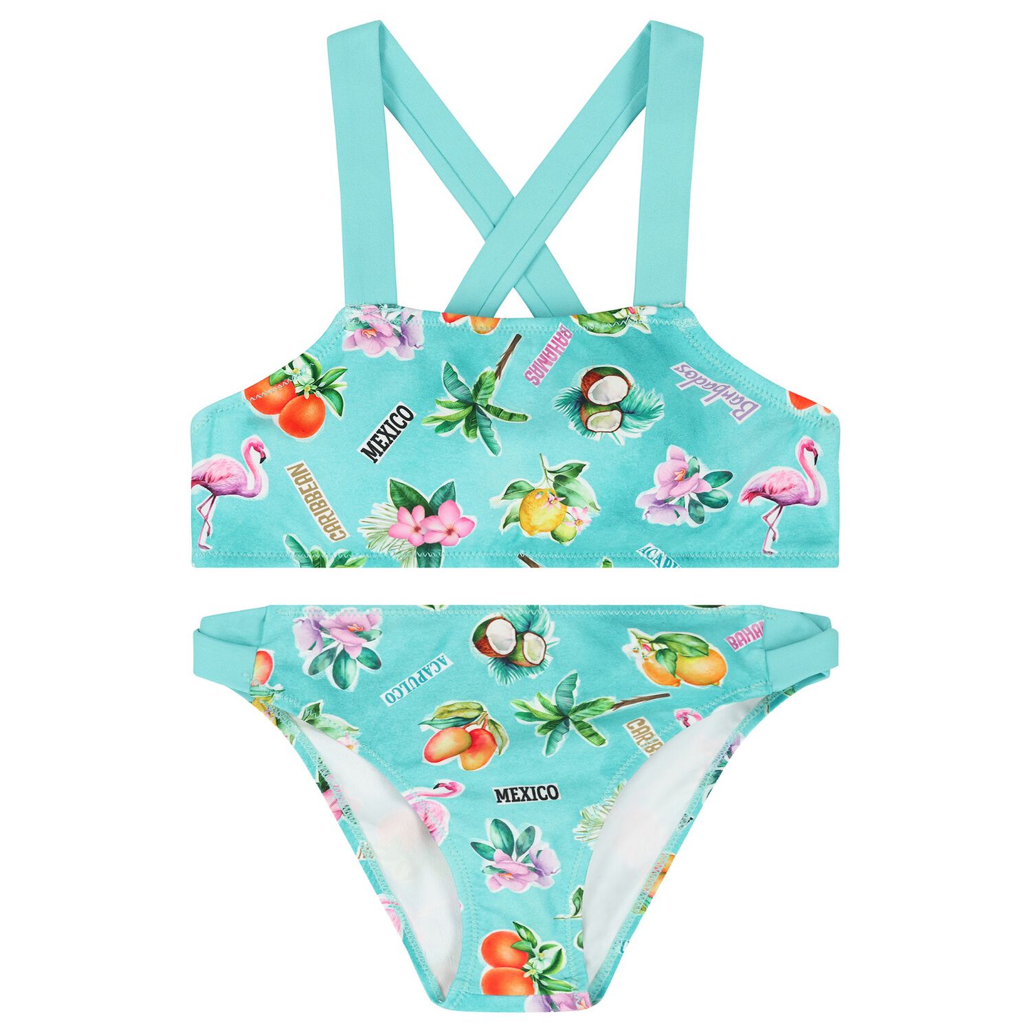 Girls Green Fruits Bikini, 1, hi-res image number null