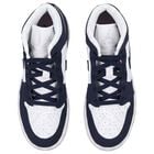 Navy Blue & White Air Jordan 1 Mid Trainers, 1, hi-res