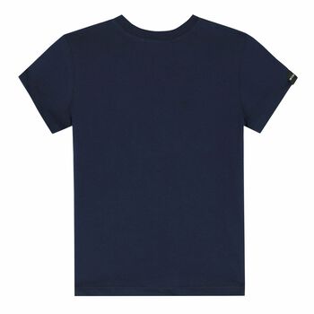 Navy Logo Cotton T-Shirt