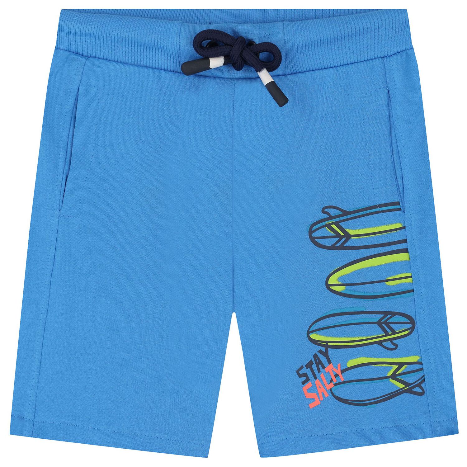 Boys White & Blue Surfboard Shorts Set, 1, hi-res