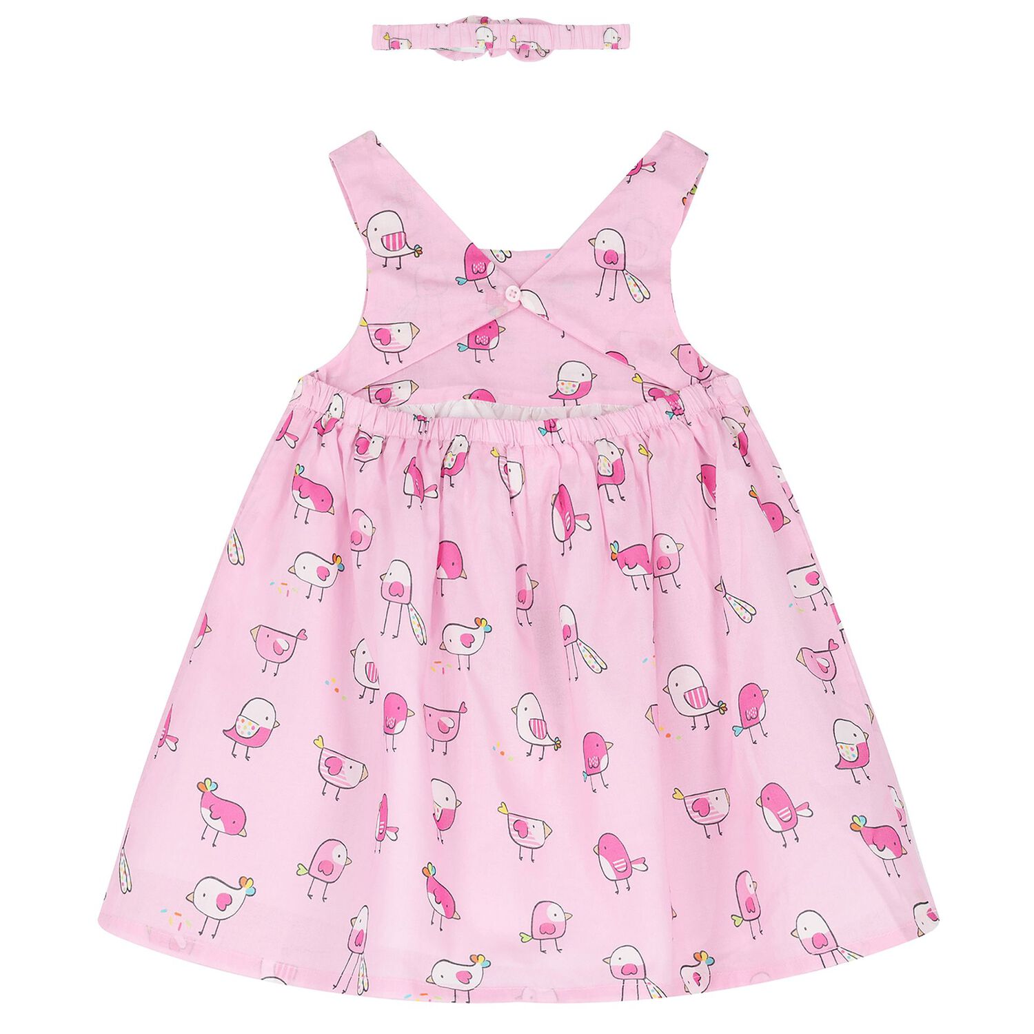 Baby Girls Pink Birds Dress Set, 1, hi-res image number null
