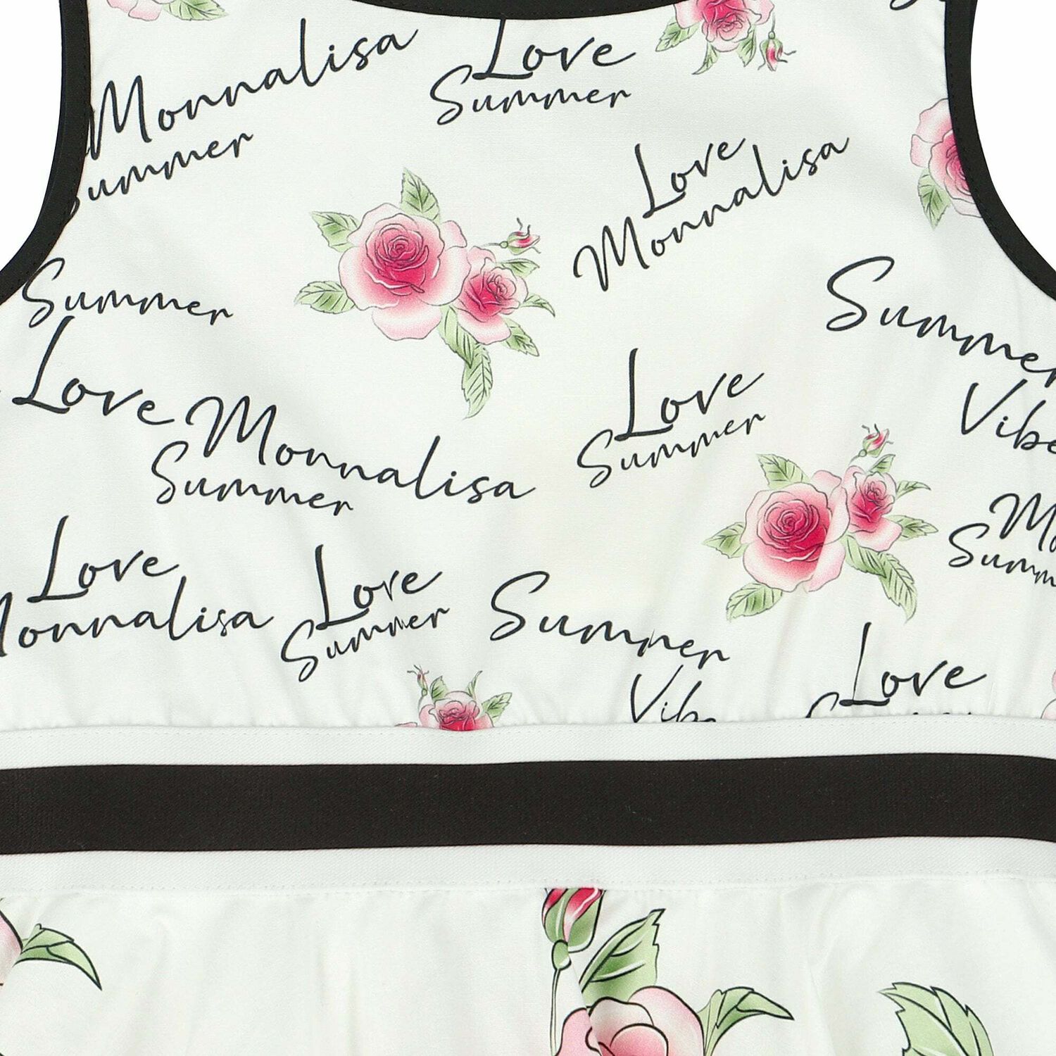 Girls White Floral Dress, 1, hi-res