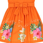 Girls Orange Floral Dress, 1, hi-res