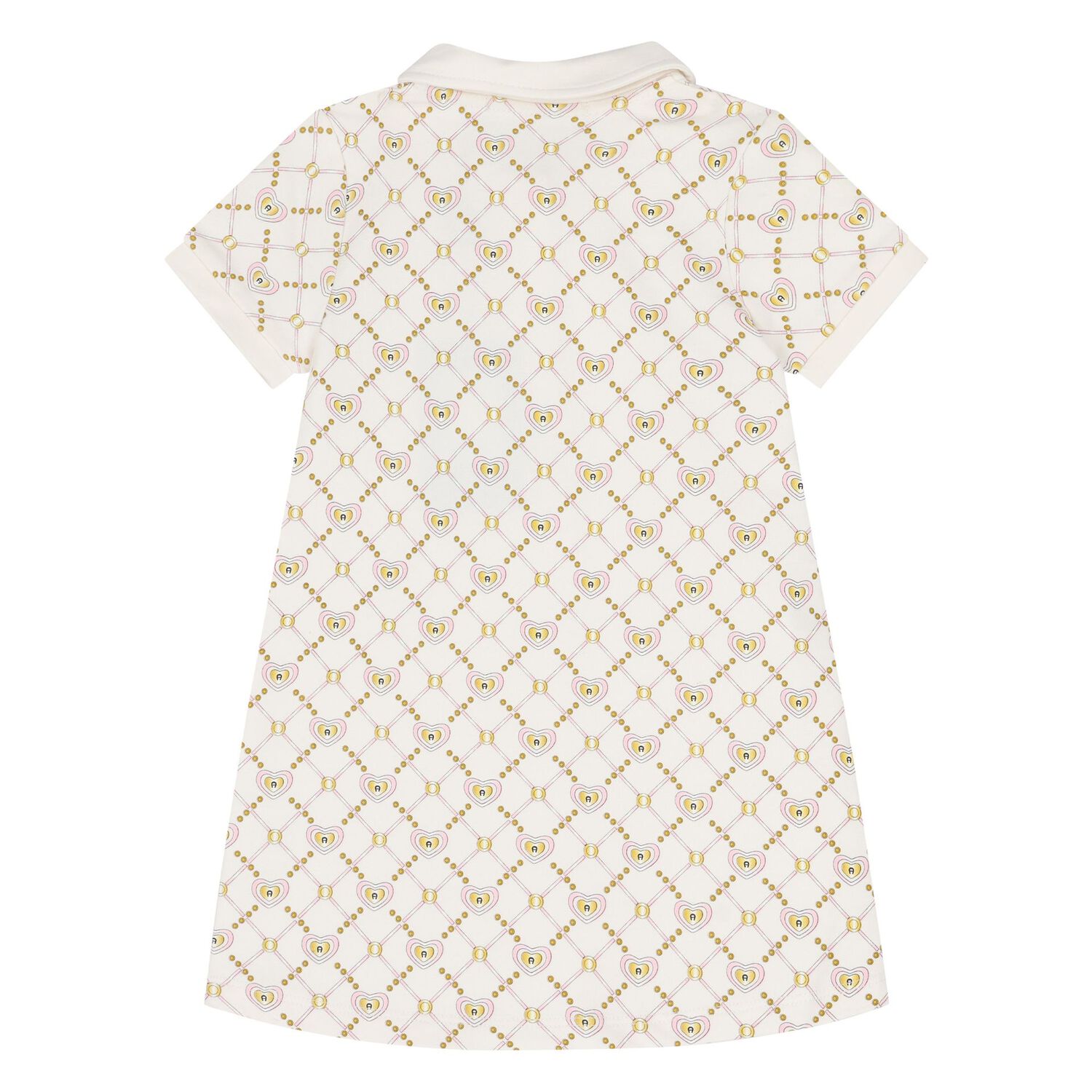 Younger Girls Ivory Logo Polo Dress, 1, hi-res
