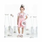 Girls Pink Waterlily Dungaree Set, 1, hi-res