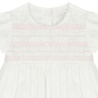 Baby Girls White Smocked Dress, 1, hi-res