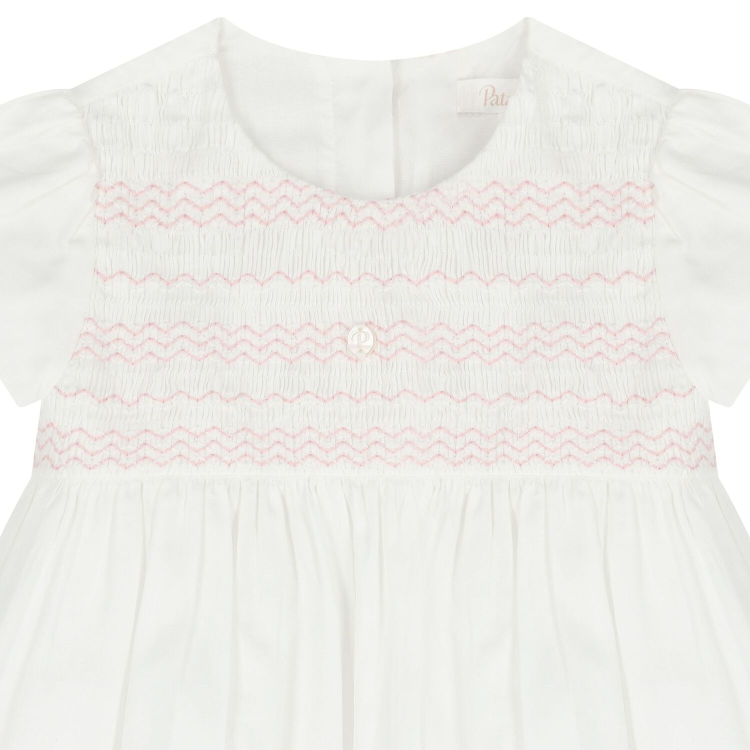 Baby Girls White Smocked Dress, 1, hi-res