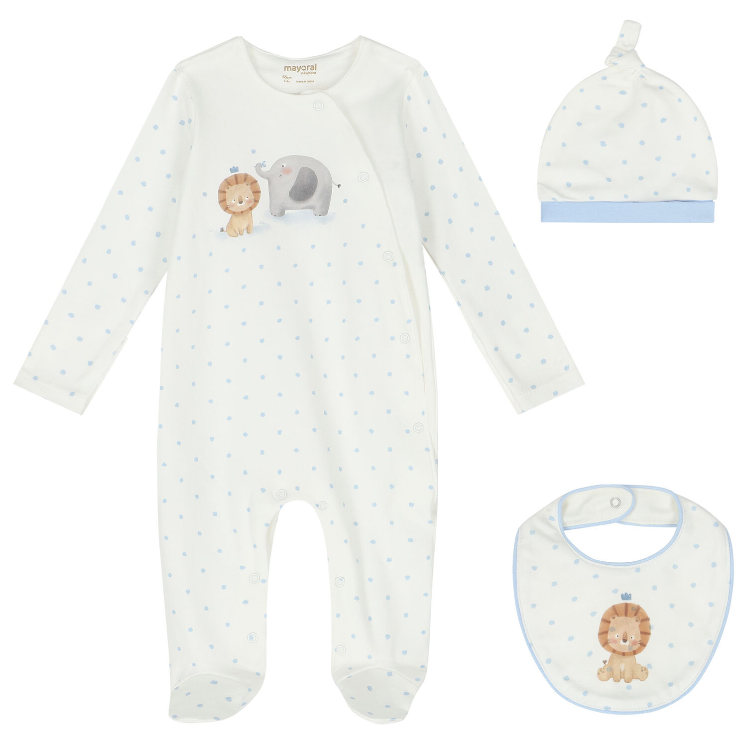 Baby Boys Ivory Babygrow Gift Set, 3, hi-res