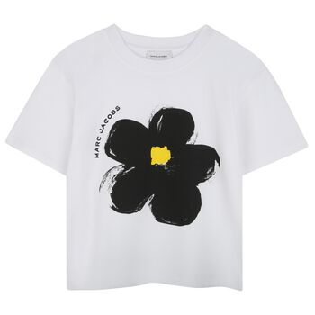 Girls White Daisy T-Shirt