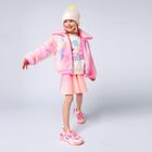 Girls Glittery Neon Pink Skirt, 1, hi-res