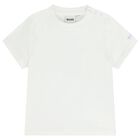 Baby Boys White & Blue Striped Logo Dungaree Set, 2, hi-res