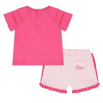 Baby Girls Pink Ruffle Short Set