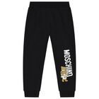 Black Teddy Bear Logo Joggers, 1, hi-res