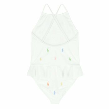 Girls White Logo Swimsuit 