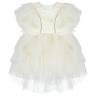 Younger Girls Ivory Dress, 1, hi-res