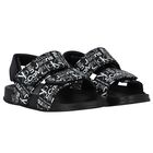 Black Logo Sandals, 1, hi-res