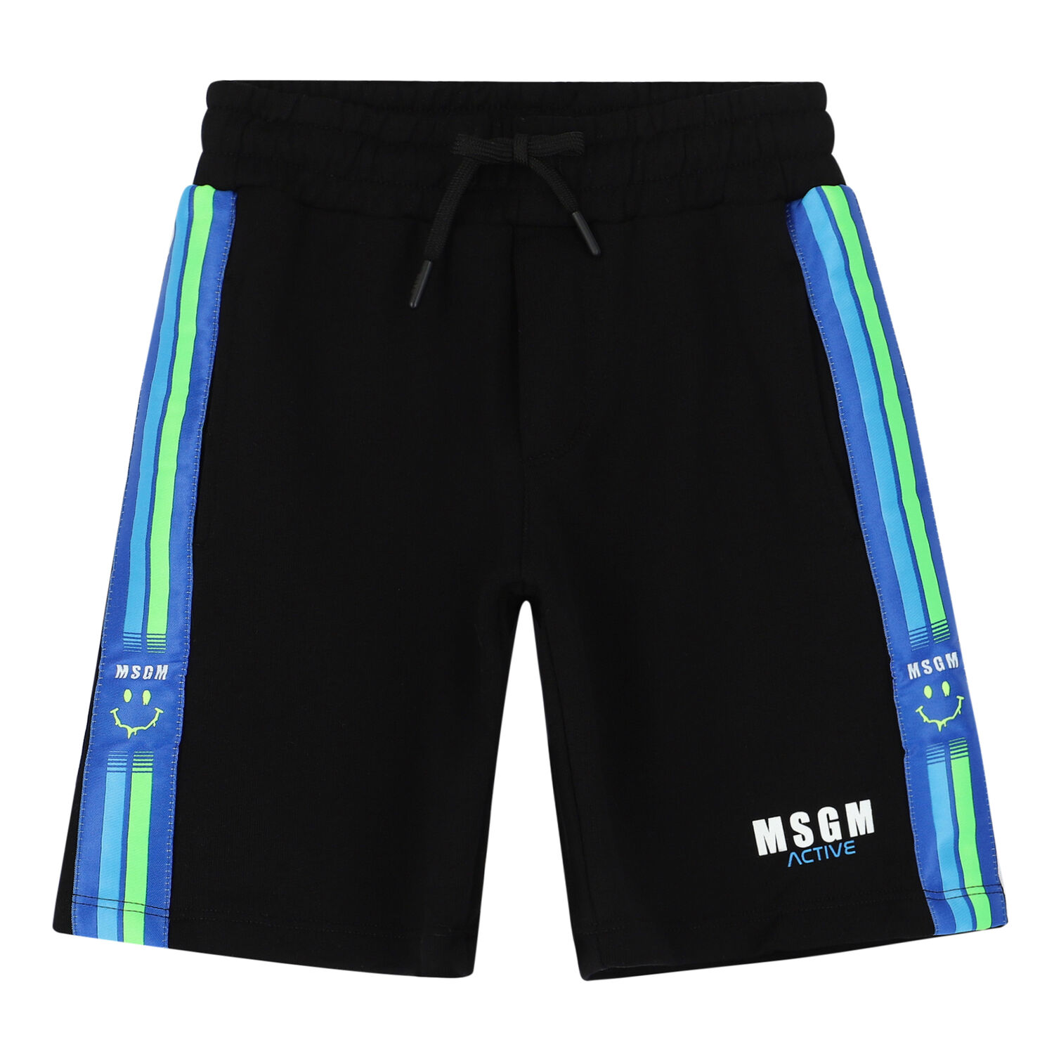 Boys Black Logo Shorts, 1, hi-res