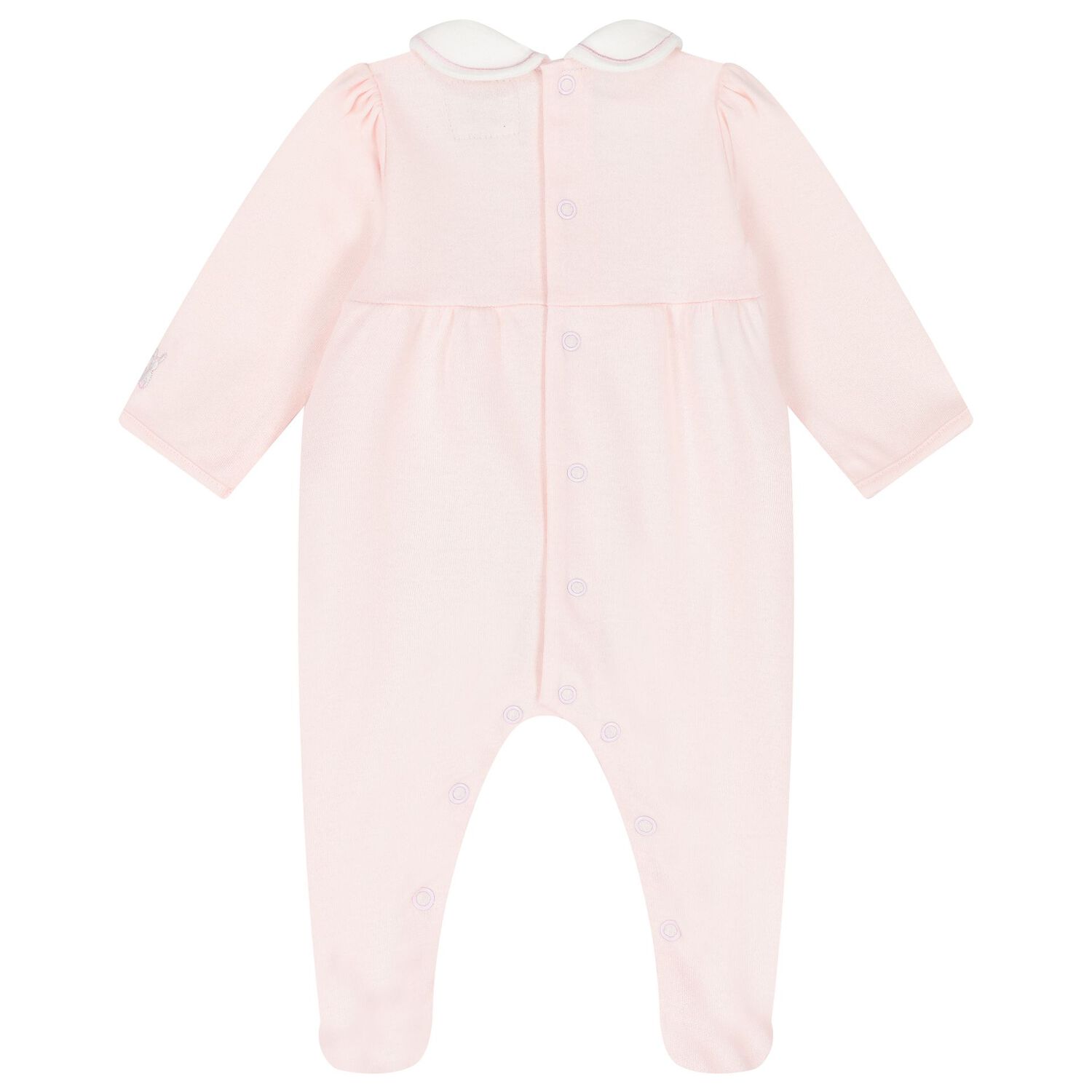 Baby Girls White & Pink Babygrow, 1, hi-res image number null