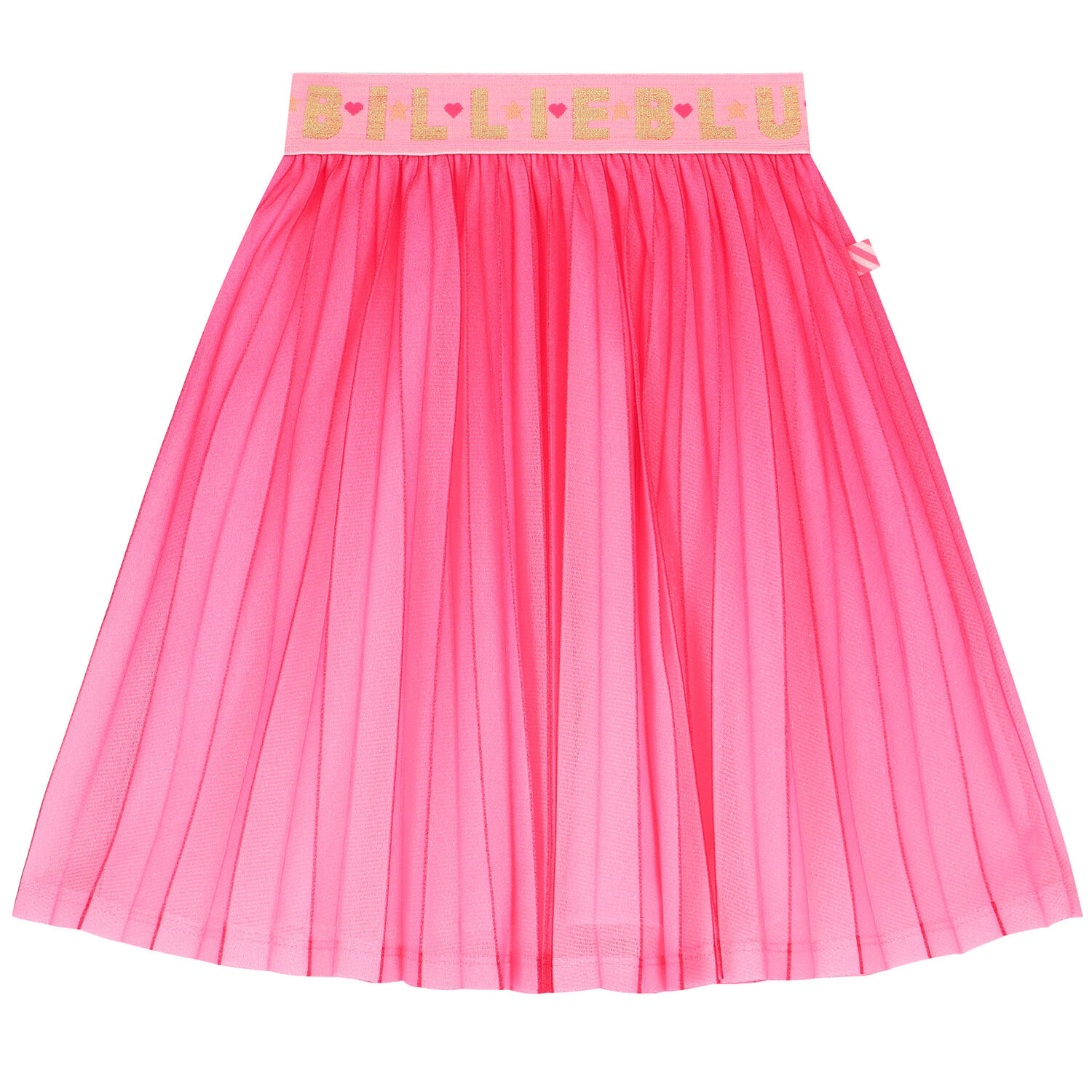 Girls Pink Glitters Pleated Logo Skirt, 1, hi-res