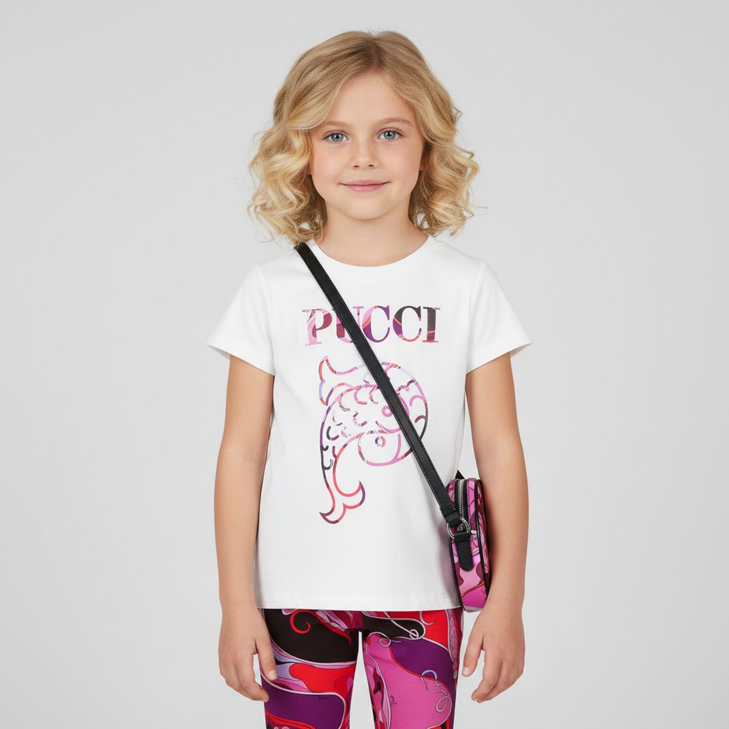 Girls Multi-Coloured Orchidee Print Bag, 1, hi-res