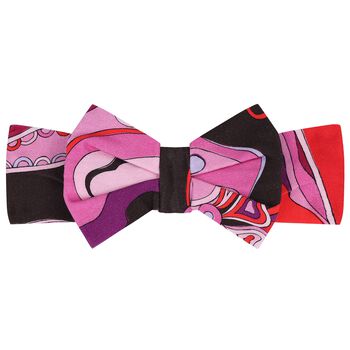 Baby Girls Pink Orchidee Print Bow Headband