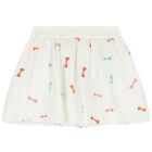 Girls Ivory Embroidered Bow Skirt, 1, hi-res